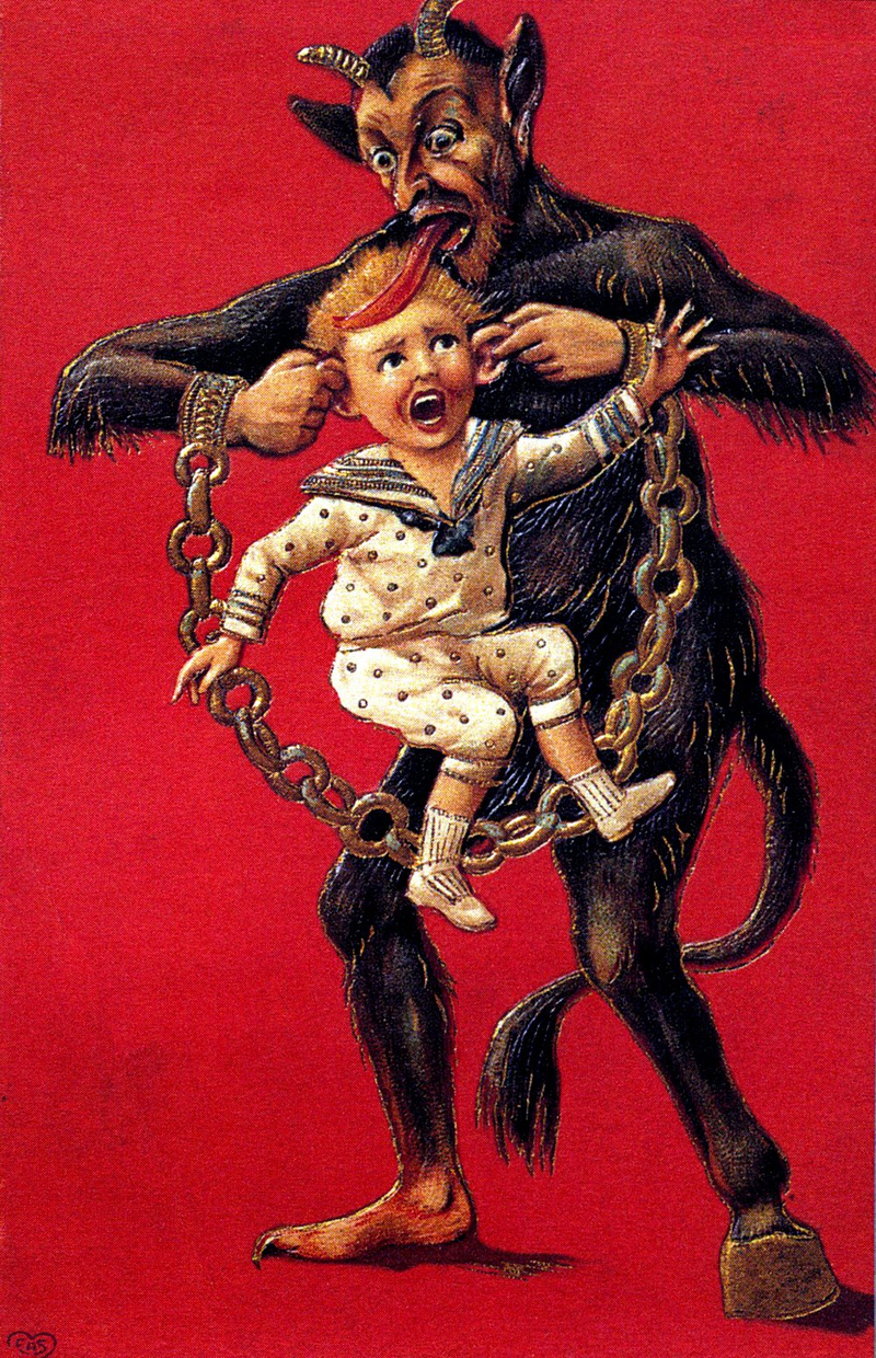 Illustration for article titled The Most Disturbing Images Of Krampus, Santa's Child-Eating Counterpart